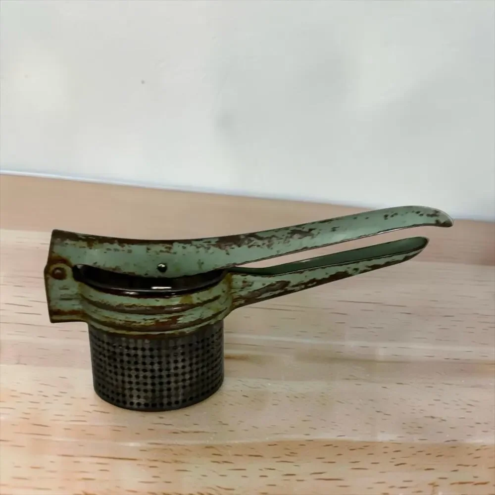 Vintage Potato Ricer Mint Green Painted Handle Rustic Farmhouse Kitchen Decor